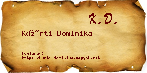 Kürti Dominika névjegykártya
